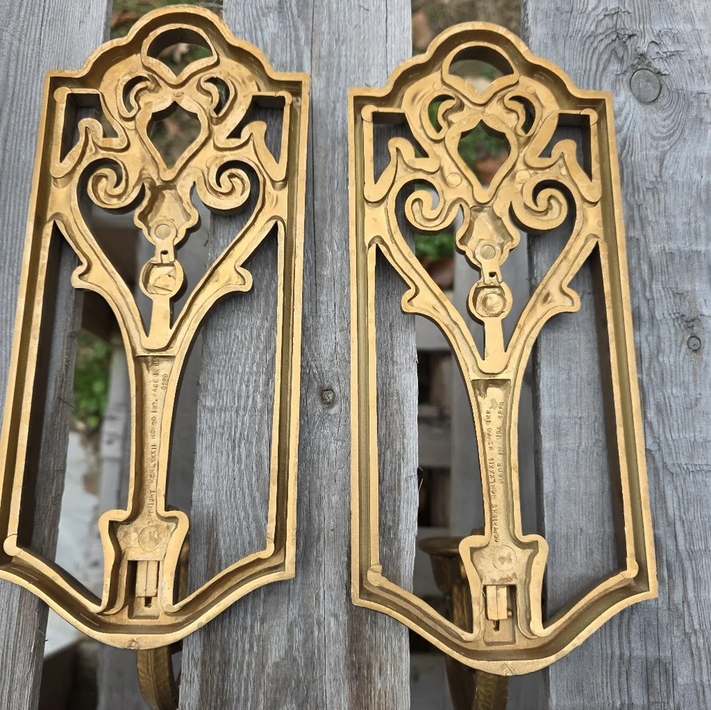 Gold Wall Sconce Candle Holders HOMCO